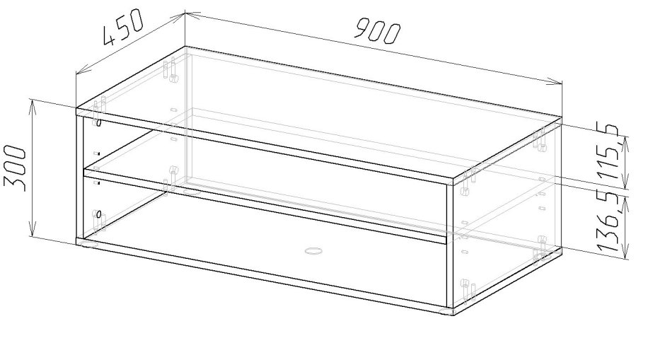 Тумба под ТВ подвесная барт глянец