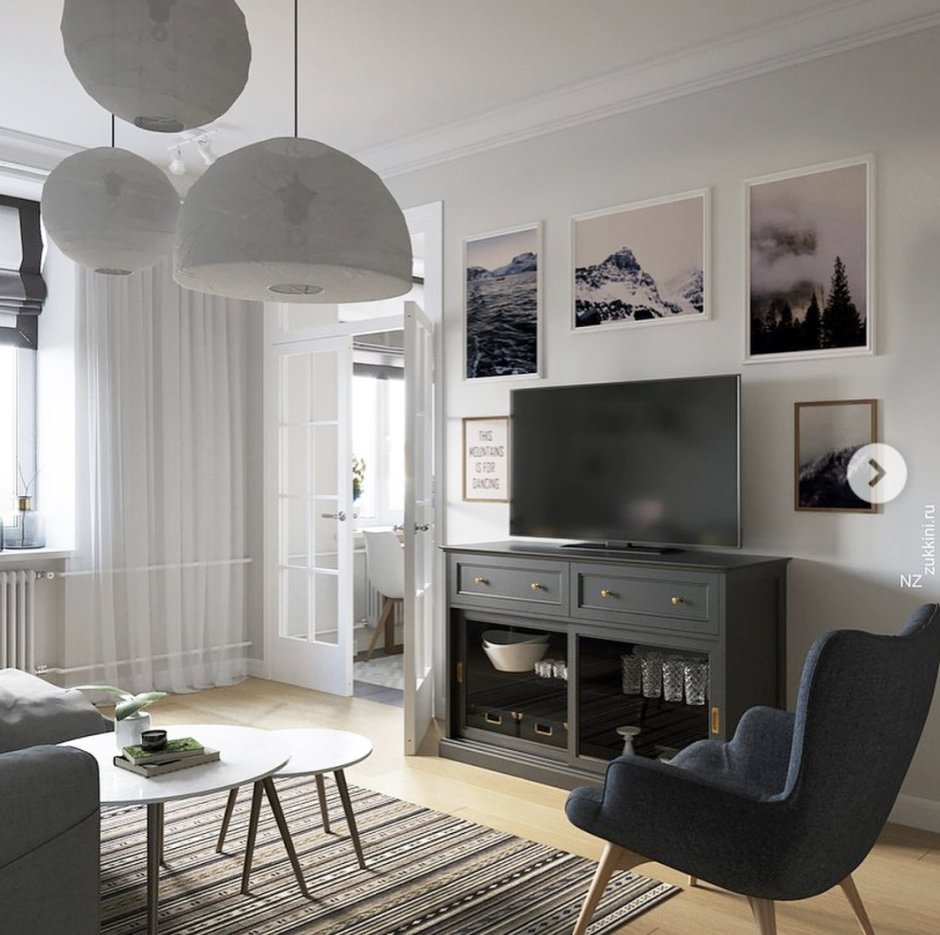 Интерьер квартиры трехкомнатной