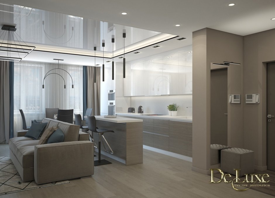 Интерьер гостиной в сталинке