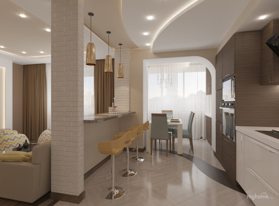 Кухня студия Неоклассика 20кв