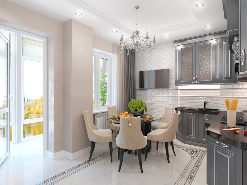 Пик евродвушка кухня гостиная