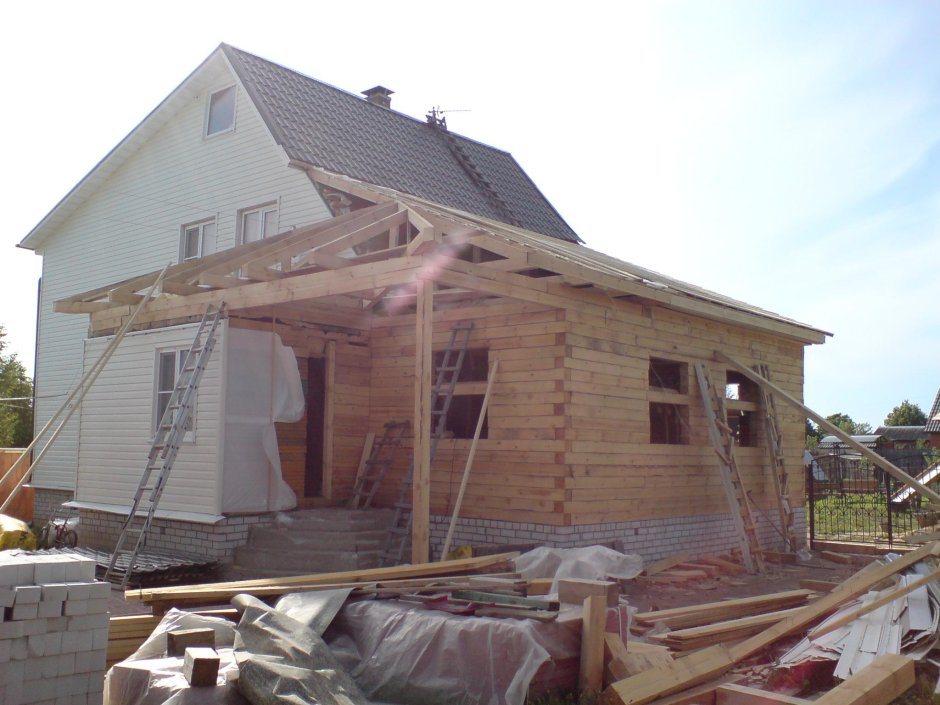 Крыша на пристройку к дому