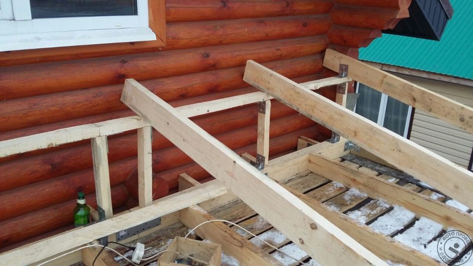 Пристройка к двускатной крыше