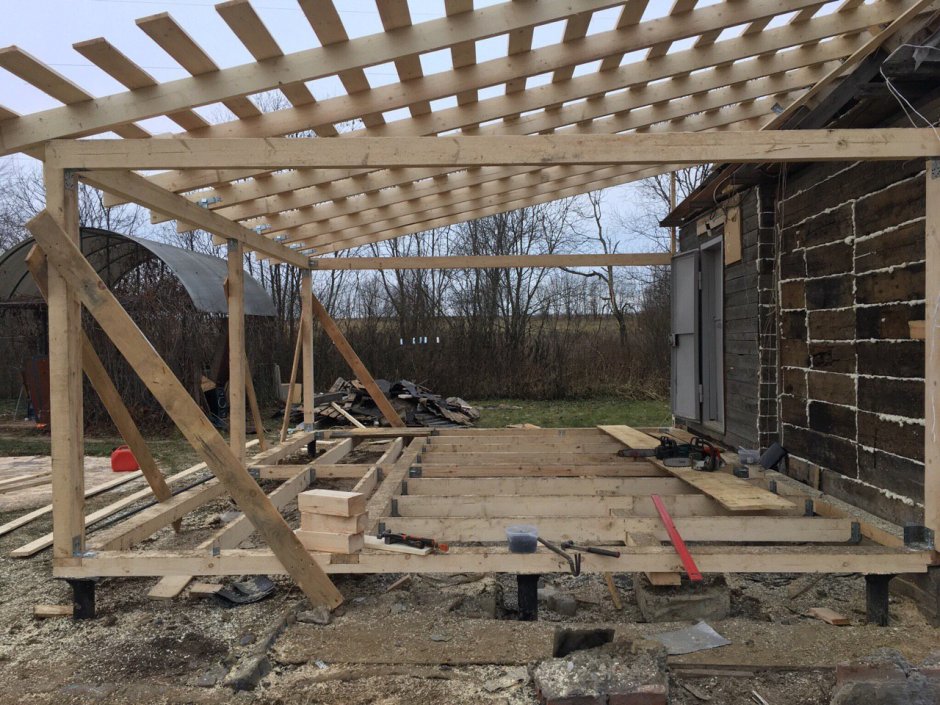 Крыша на пристройку к дому