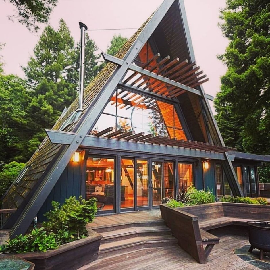 А-образный дом. A-frame. Дом шалаш.