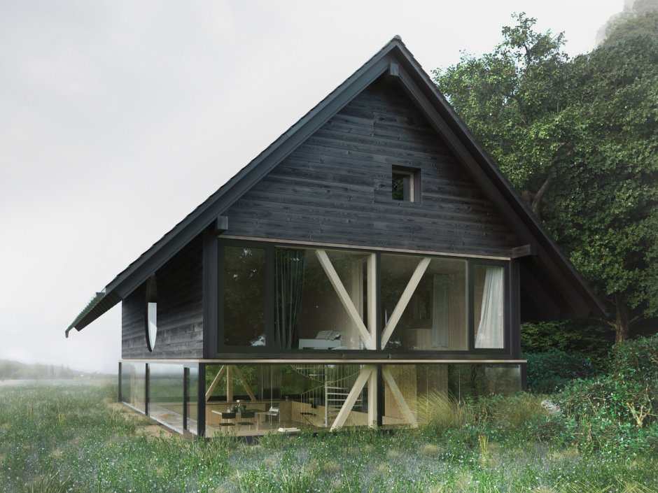 Домик с острой крышей