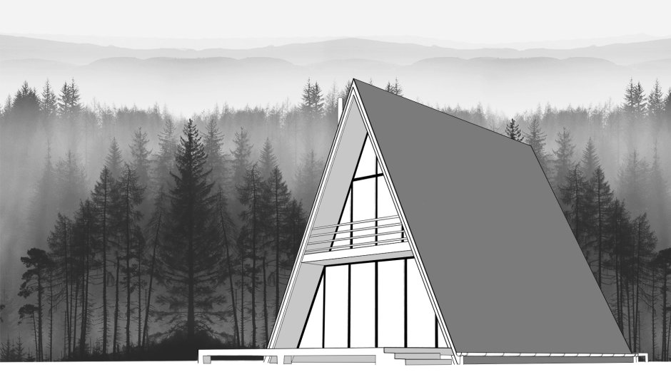 Треугольный дом рисунок