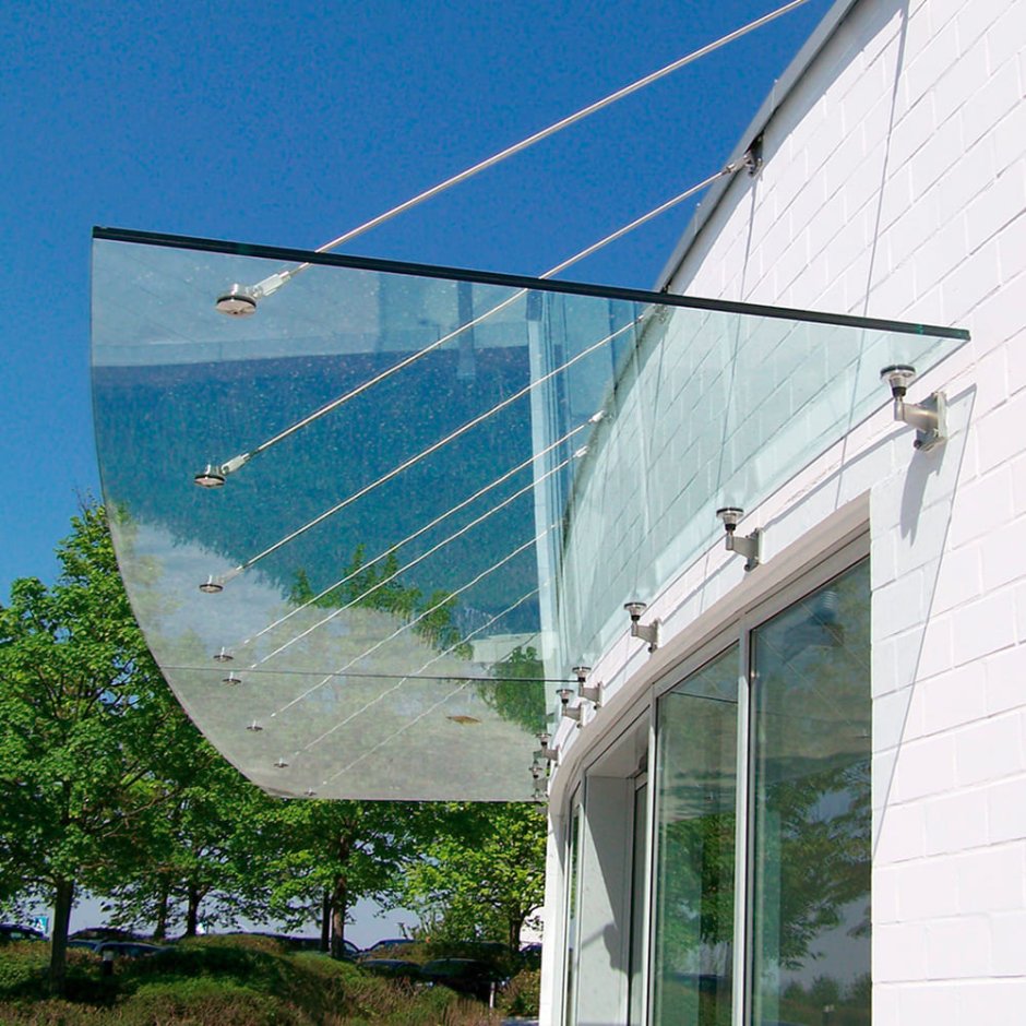 Цельностеклянные козырьки