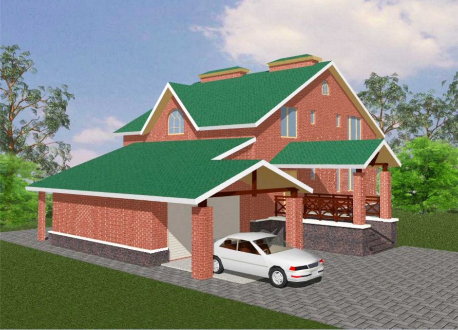 Дом с пристроенным гаражом