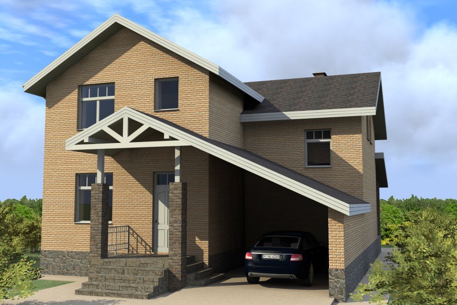 Дом с гаражом под одной крышей