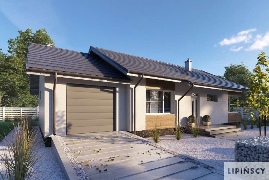 Одноэтажный дом с примыкающим гаражом