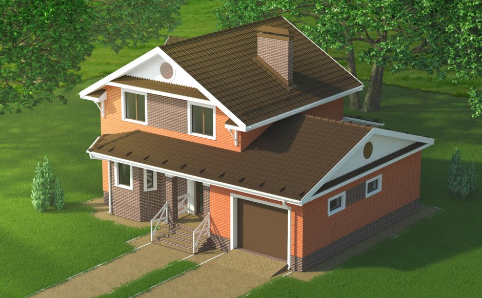 Дом с пристроенным гаражом