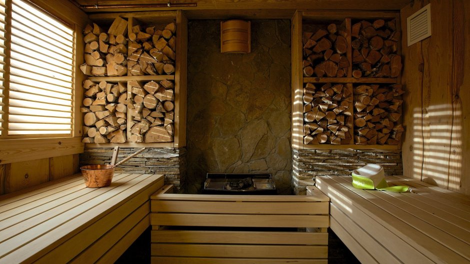 Декор бани внутри