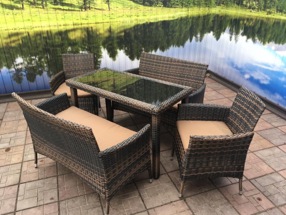 Комплект мебели из искусственного ротанга Ницца обеденная группа