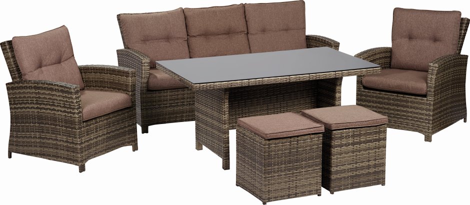 Набор садовой мебели Vermont искусственный ротанг 6 предметов