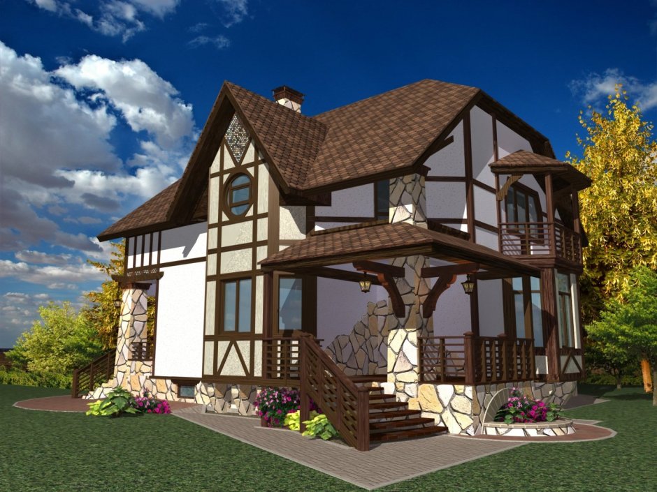 Фасад в стиле Кантри