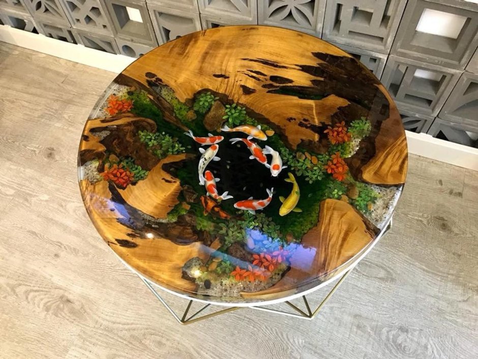 Столешница из досок и смолы