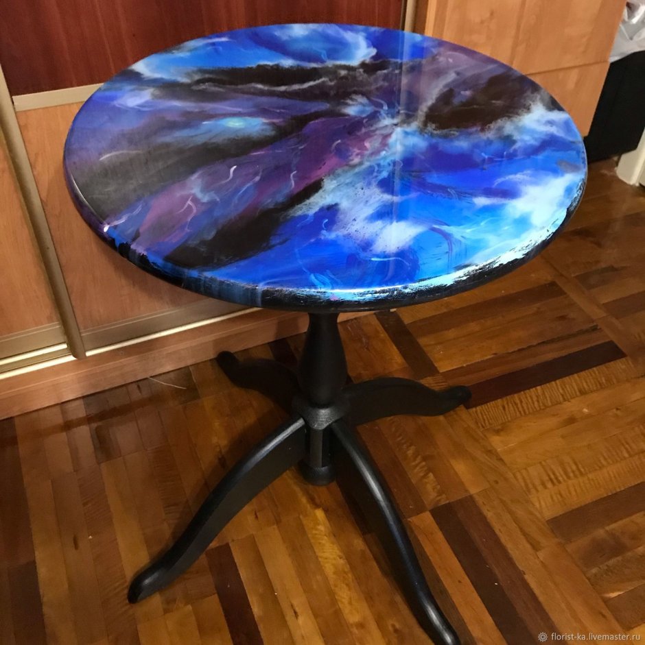 Стол эпоксидка река мох