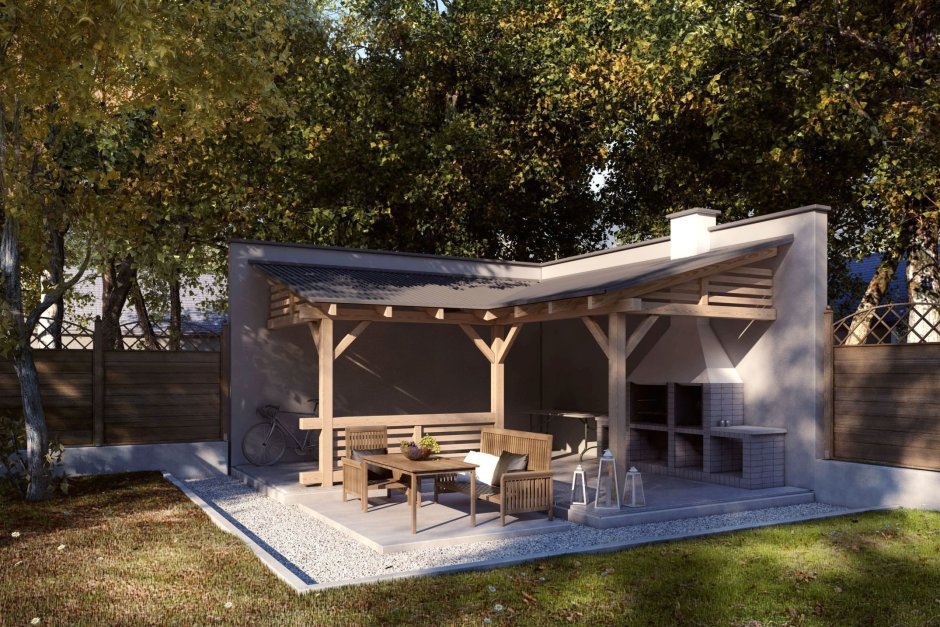 Беседка стиль Баухауз