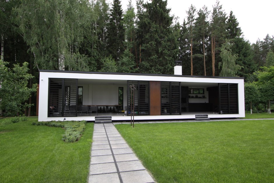 Беседка с плоской крышей