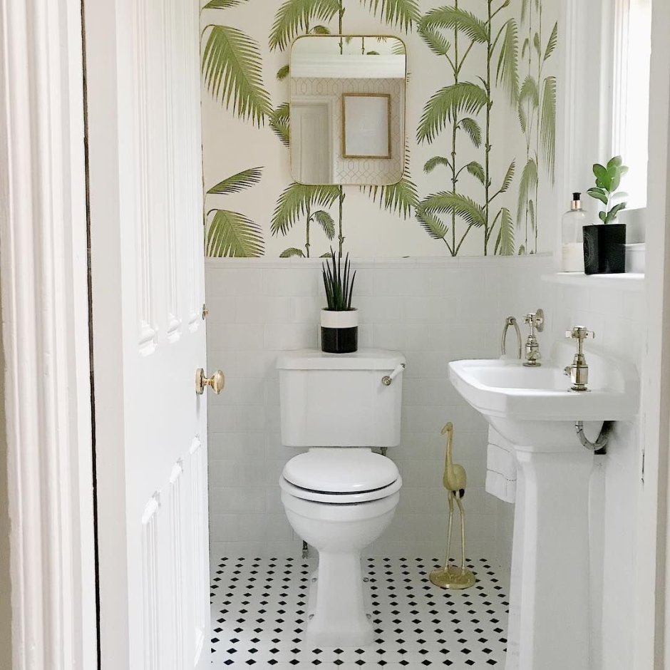 Маленький туалет в скандинавском стиле