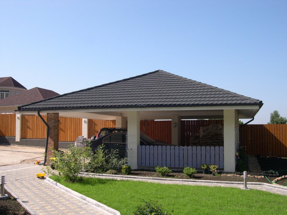 Навес из черепицы