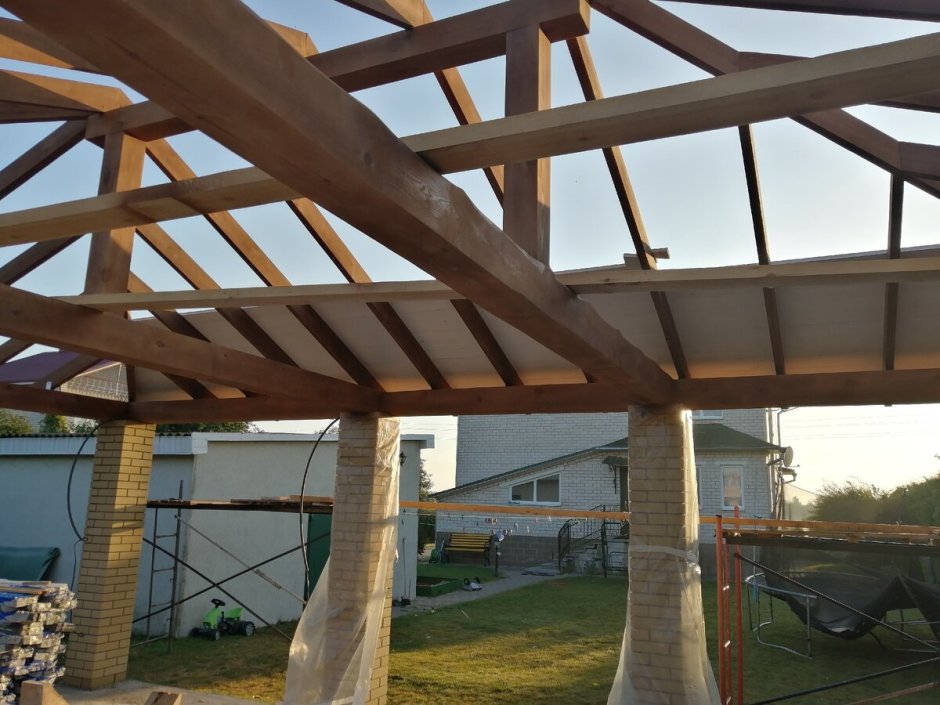 Стропильная система кровли для навеса