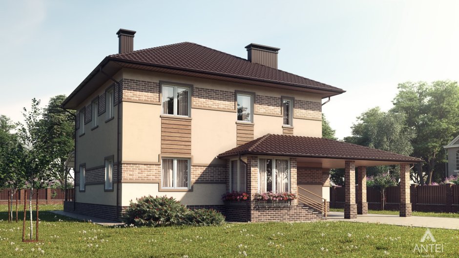 Проекты двухэтажных домов с вальмовой крышей