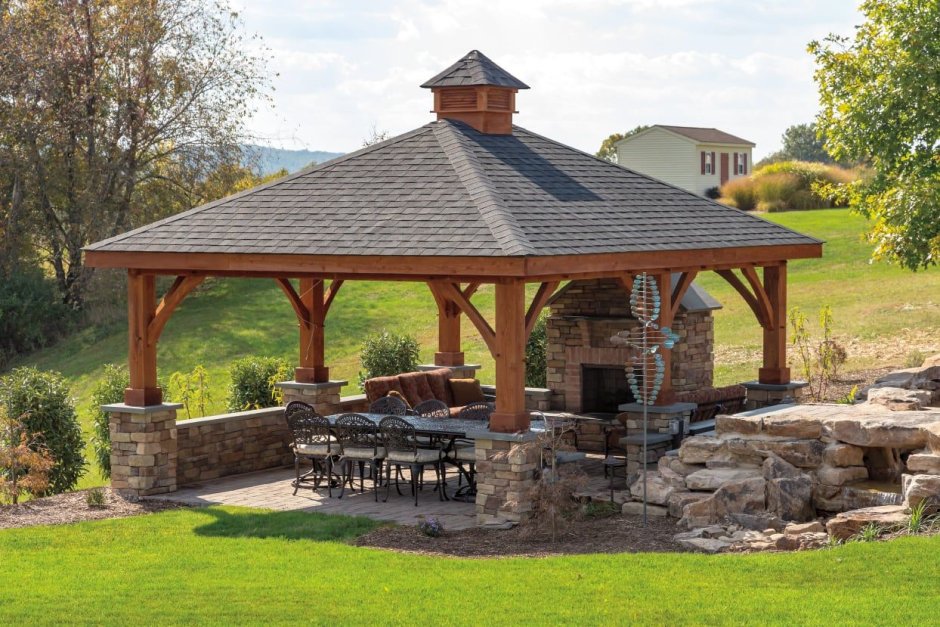 Четырёхскатная крыша для беседки