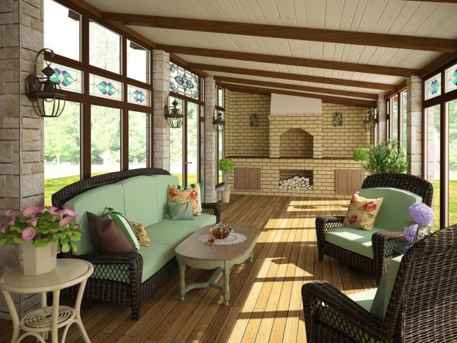 Зона патио на террасирование