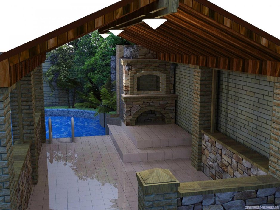 Веранда с колоннами к дому