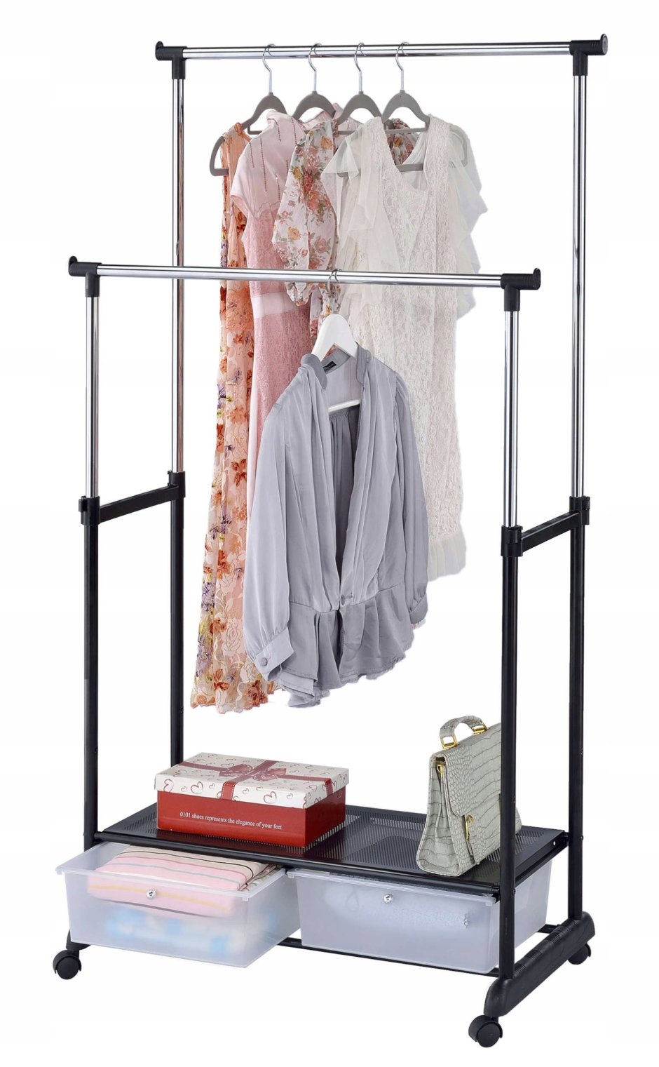 Вешалка напольная двойная h125-23m