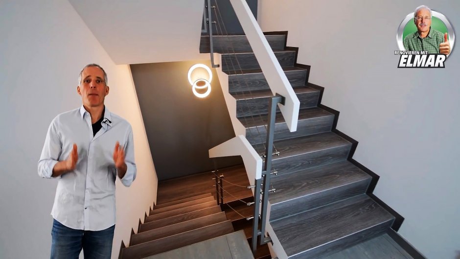 Отделка лестничного проема ламинатом