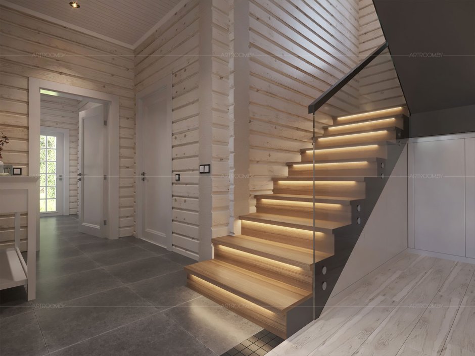 Современная лестница в доме