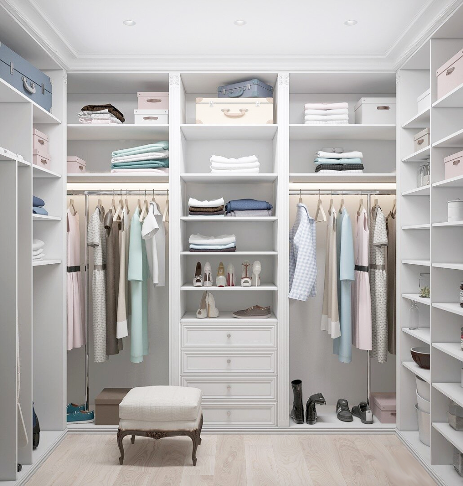 Чертеж гардеробной с размерами 3.5кв2