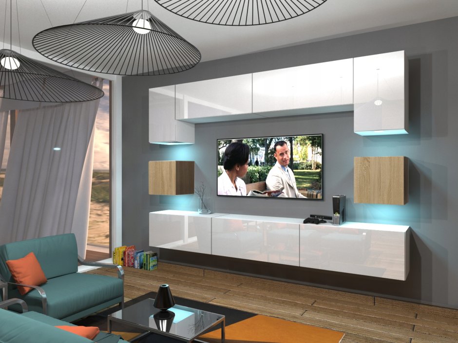 Подвесной шкаф в гостиную