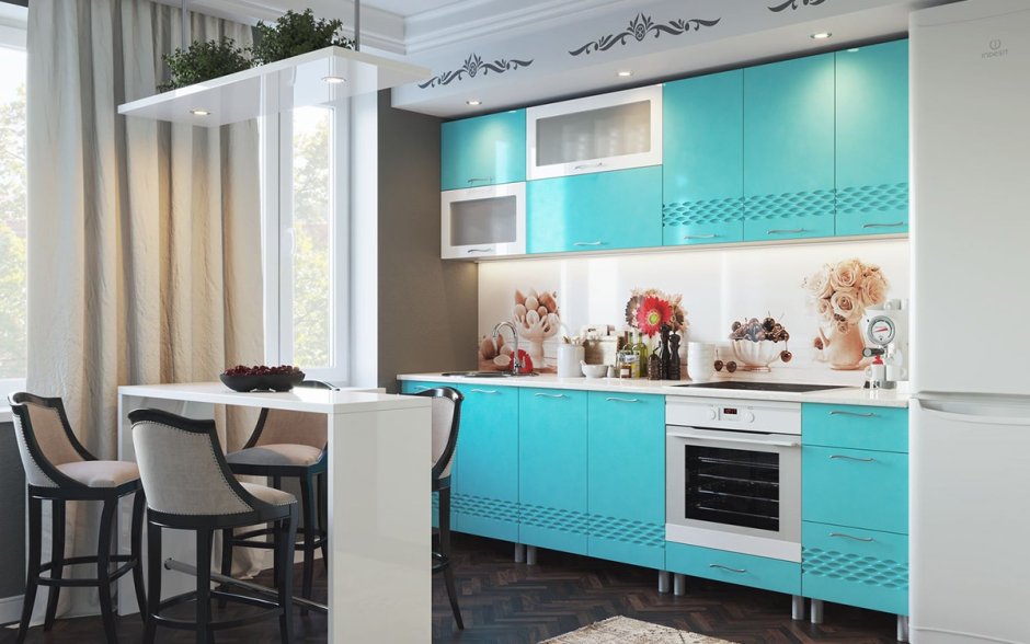 Бирюзовая кухня Леруа