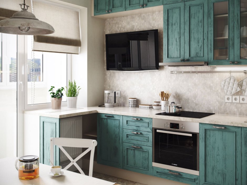 Бирюзовая кухня икеа