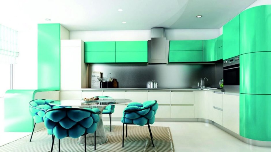 Мятная кухня икеа