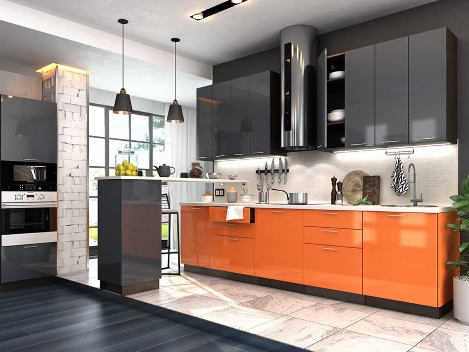 Кухня Валерия Сурская мебель антрацит