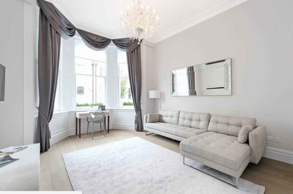 Серая гостиная в современном стиле