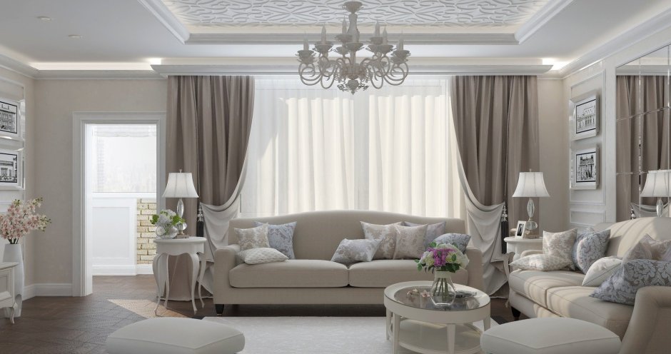 Серый диван в интерьере