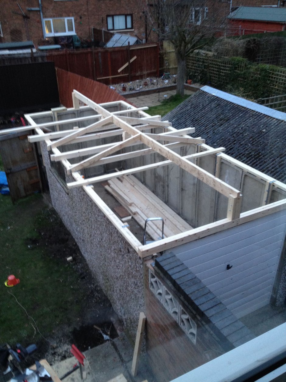 Односкатная кровля стропильная система