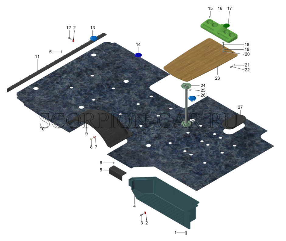 Накладка настила пола ГАЗ 3221