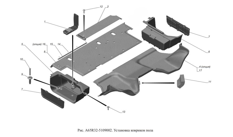 Покрытие пола в кабину Газель Некст