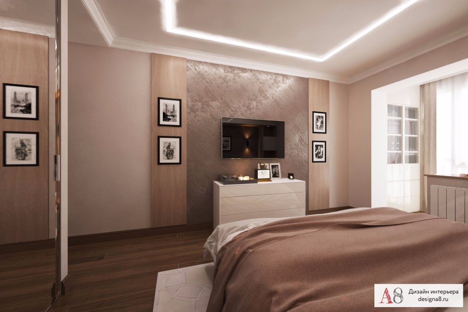 Спальня в бежевых тонах