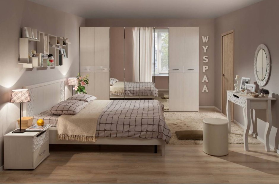 Спальня в бежево кофейных тонах