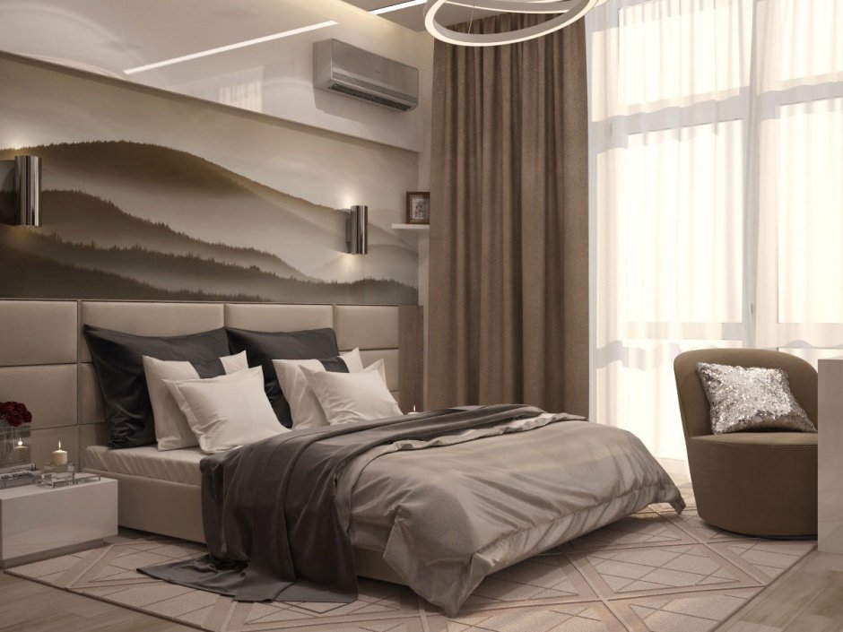 Спальня в цвете мокко