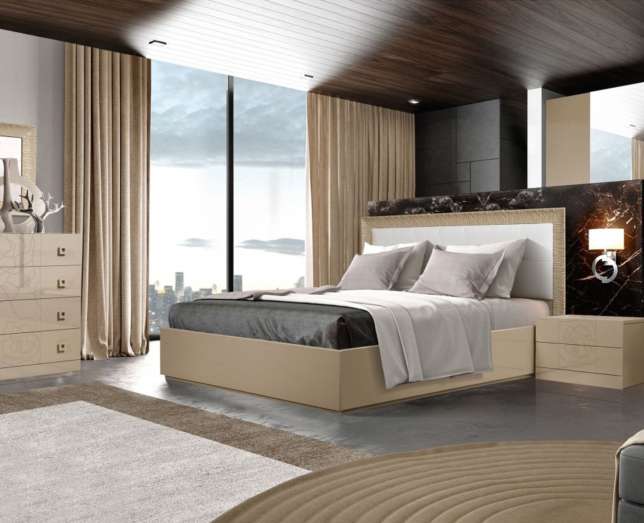 Спальня в кофейных тонах