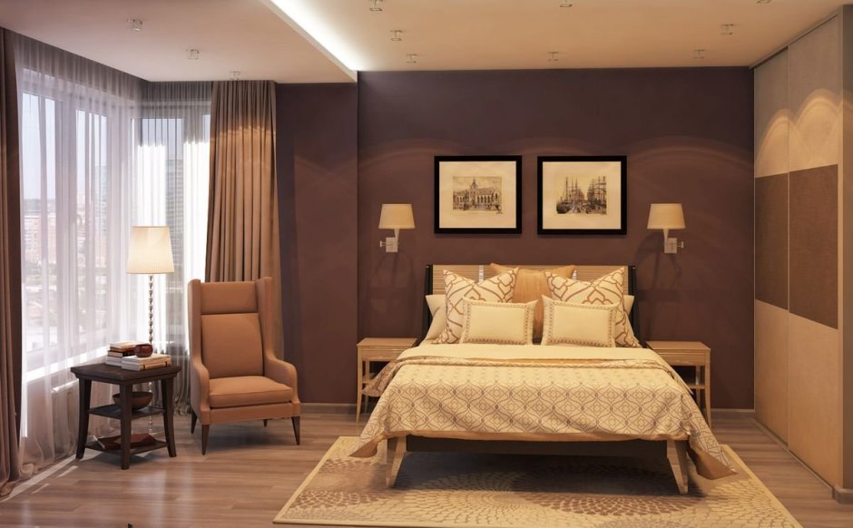 Спальня в пудровом цвете